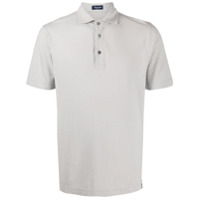 Drumohr Camisa polo com patch de logo - Cinza