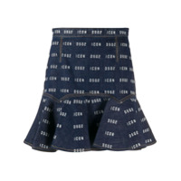 Dsquared2 Saia com logo e babados - Azul