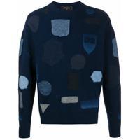 Dsquared2 Suéter com patchwork bordado - Azul