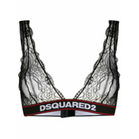 Dsquared2 Sutiã com logo e renda - Preto