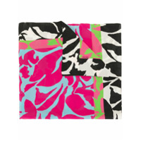 Escada floral colour-block silk scarf - Rosa