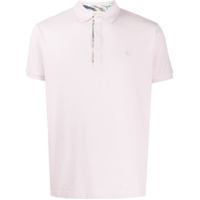 Etro Camisa polo com logo contrastante - Rosa