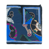 Etro chain print scarf - Azul