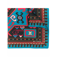Etro Lenço de seda com logo - Preto