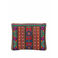 Etro Necessaire com bordado - Marrom