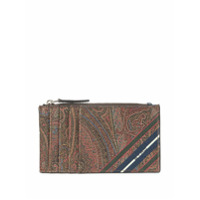 Etro paisley-print zipped wallet - Marrom