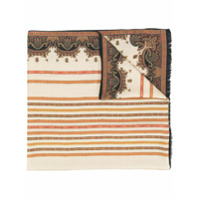 Etro paisley striped scarf - Marrom