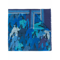 Etro Pegasus print scarf - Azul
