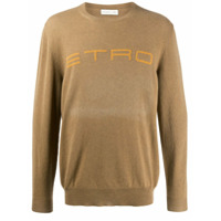 Etro Suéter de cashmere com logo - Marrom