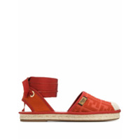 Fendi Espadrille com bordado FF - Laranja