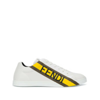 Fendi low-top logo print sneakers - Branco