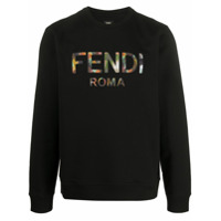 Fendi Moletom com logo bordado - Preto