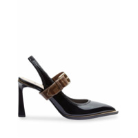Fendi Sapato bico fino com alças - Preto