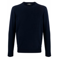 Fendi Suéter de tricô com aplicação FF - Azul