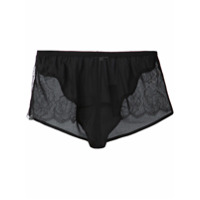 Fleur Du Mal Short de seda - Preto