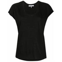 FRAME Camiseta slim com decote em U - Preto