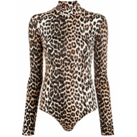 GANNI Body com estampa de leopardo - Marrom