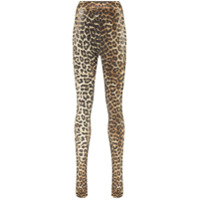 GANNI Meia-calça com estampa de leopardo - Preto