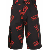 Gcds Bermuda com estampa de logo - Preto