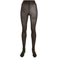 Gcds logo print tights - Marrom