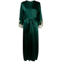 Gilda & Pearl silk Gina long robe - Verde