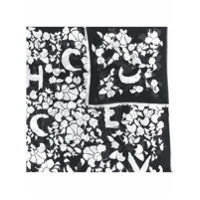 Givenchy Echarpe floral com logo - Preto