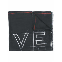 Givenchy logo-print fringed scarf - Preto
