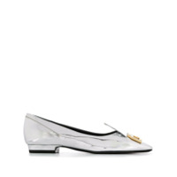 Givenchy Mocassim com duplo G - Prateado