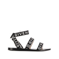 Givenchy Sandália de tiras com logo - Preto