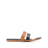 Hogan Sandália de tiras com logo - Preto