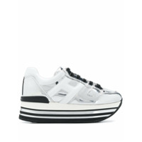 Hogan Tênis metalizado de couro - Branco