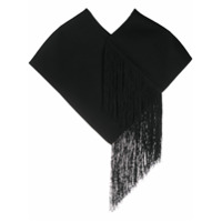 Jil Sander fringed oversized scarf - Preto