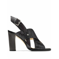 Jimmy Choo crossover buckle sandals - Preto