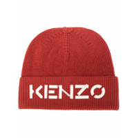 Kenzo ribbed knit wool logo beanie - Vermelho