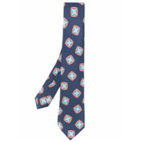 Kiton abstract-print tie - Azul