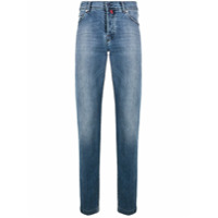 Kiton Calça jeans reta cintura baixa - Azul