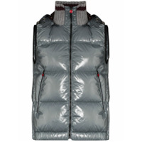 Kiton Colete matelassê com capuz - Cinza