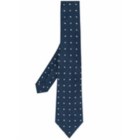 Kiton geometric-pattern pointed tie - Azul