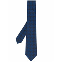 Kiton geometric-print pointed tie - Azul