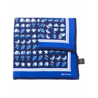 Kiton Lenço de bolso com estampa - Azul