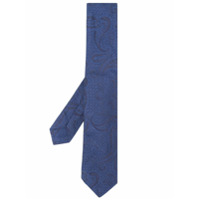 Kiton paisley embroidered tie - Azul