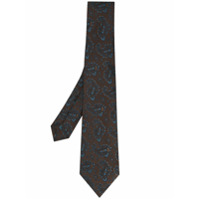 Kiton paisley-print pointed tie - Marrom