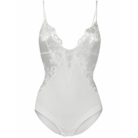 La Perla Body com tule bordado - Branco
