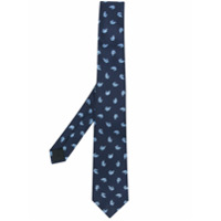 LANVIN logo silk tie - Azul