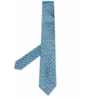 LANVIN monogram silk tie - Azul