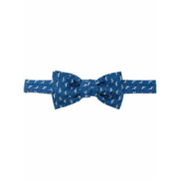 LANVIN stitch-detail silk bow tie - Azul