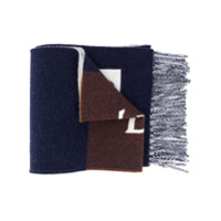 LOEWE Echarpe com listra e logo - Azul