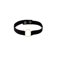 Manokhi Choker de couro - Preto