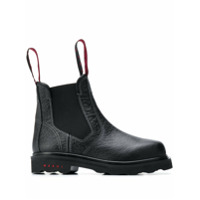 Marni Bota chelsea de couro - Preto