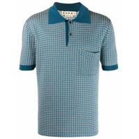Marni Camisa polo xadrez - Azul